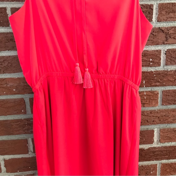 Athleta Martinique Sleeveless Wrap Dress Coral Red Size Medium - Picture 9 of 12